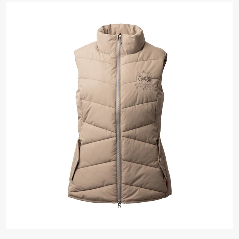 B Vertigo Small Cordelia Waterproof Vest Mud Brown US 6